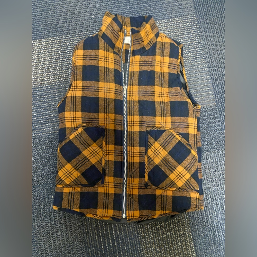 Beceel mustard plaid vest
